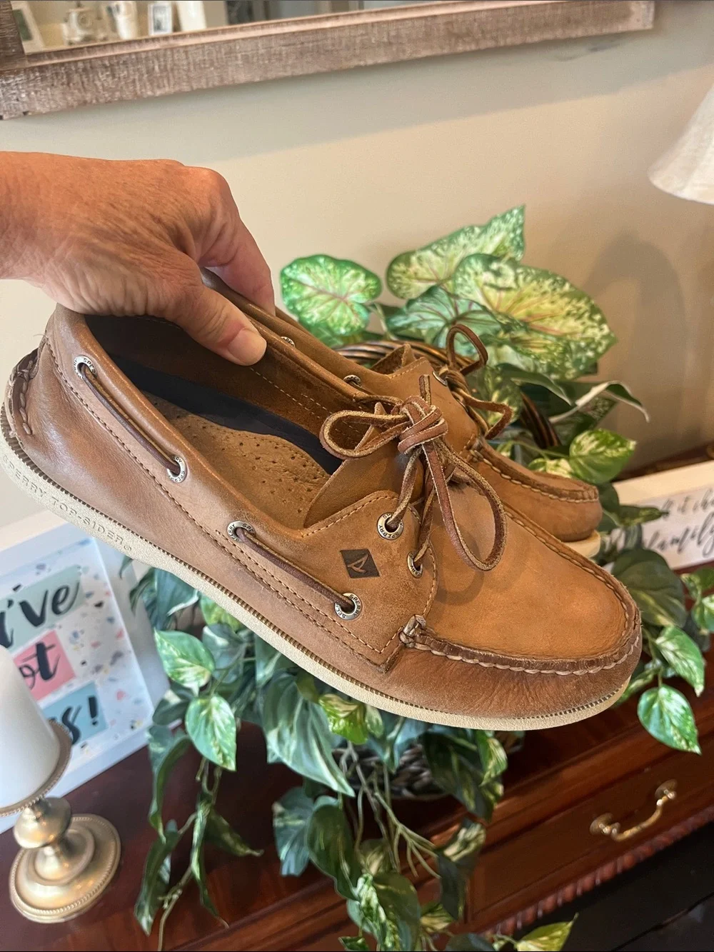 Sperry Men's Casual Leather Boat Shoes in Tan